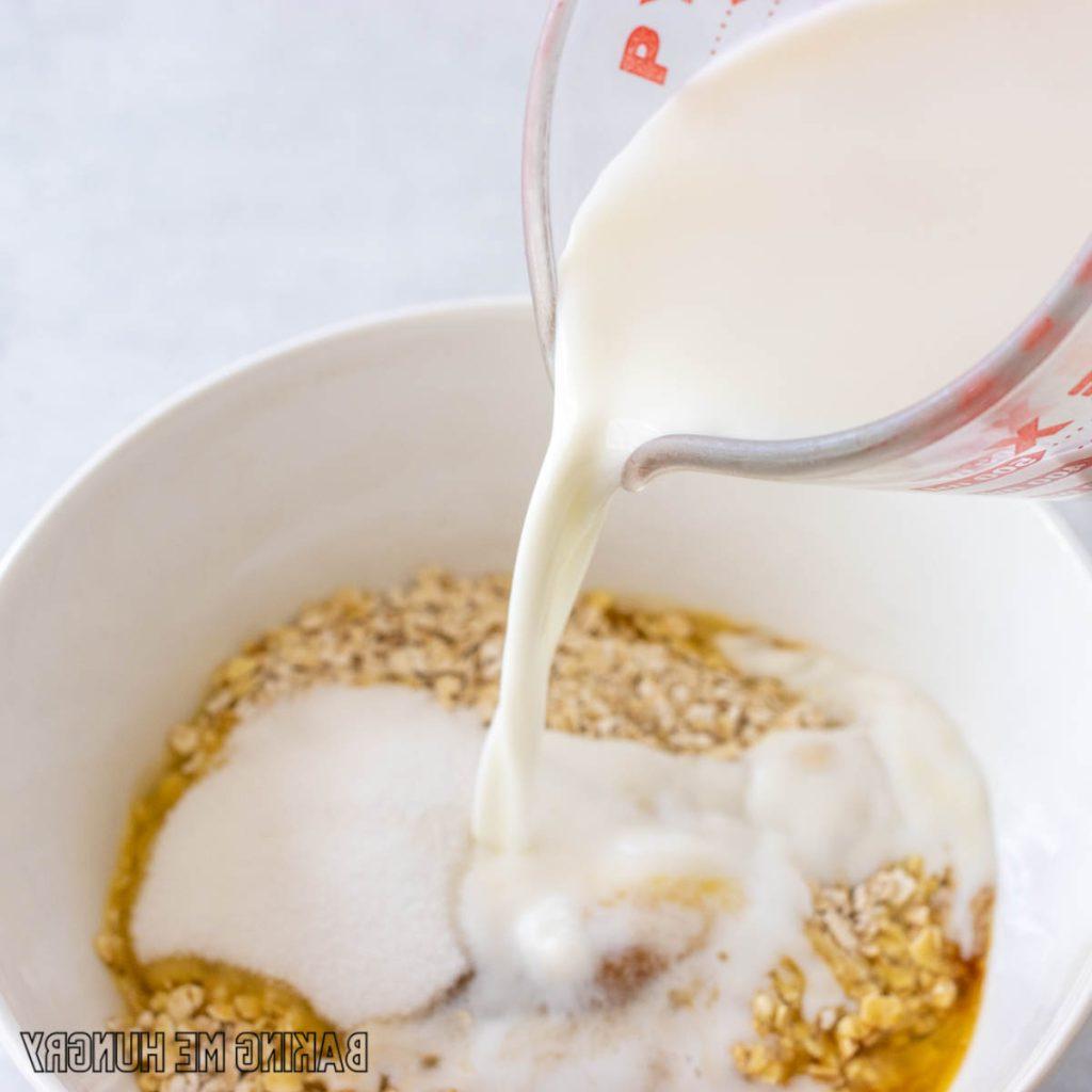 milk being added to batter