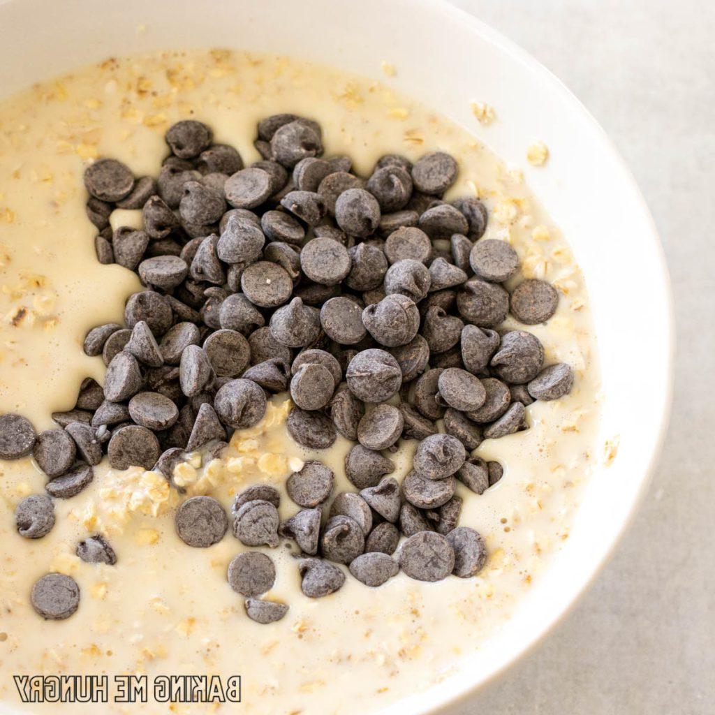 chocolate chips added to batter